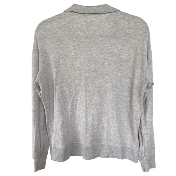 Three Dots Gray Tennis Sweatshirt Lightweight Golf Pullover Quarter Zip Small - Picture 3 of 9